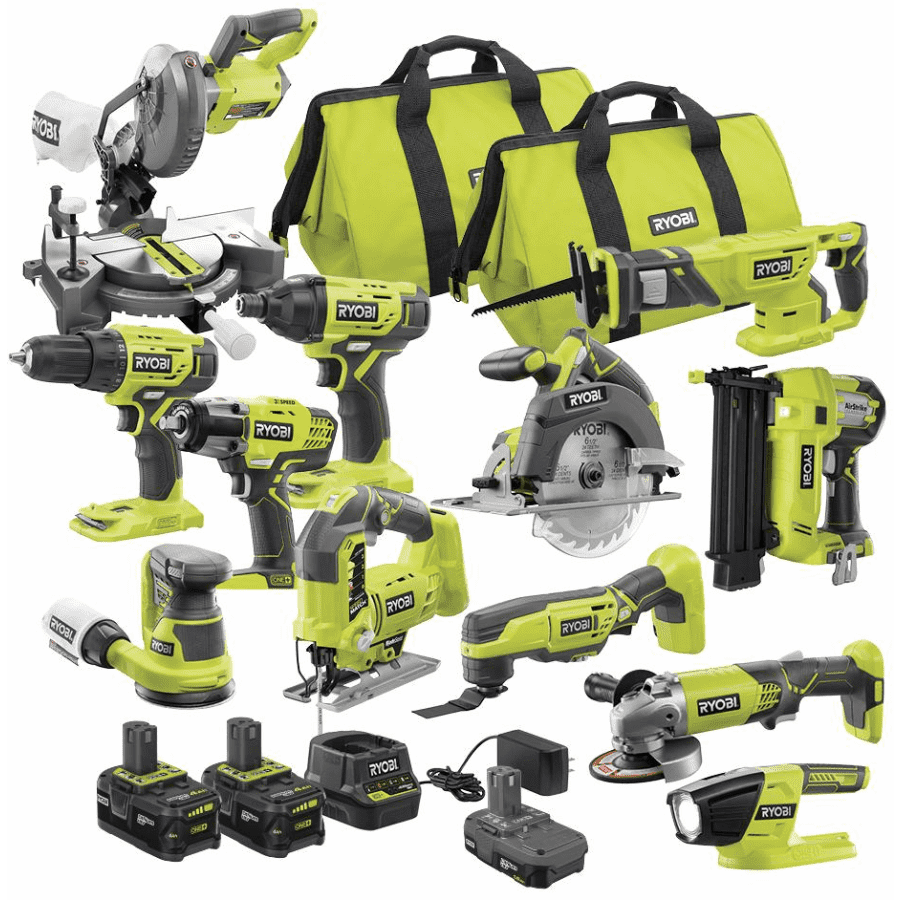 Ryobi ONE+ 18V Cordless 12-Tool Combo Kit w/ 3 Batteries & Charger for $599 Ryobi ONE+ 18V Cordless 12-Tool Combo Kit w/ 3 Batteries & Charger for $599