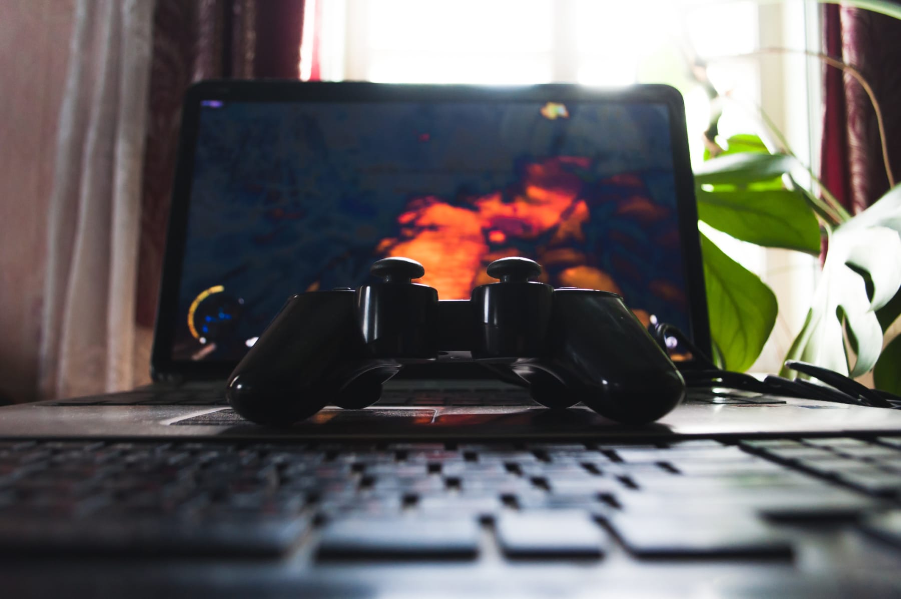 laptop and gaming controller