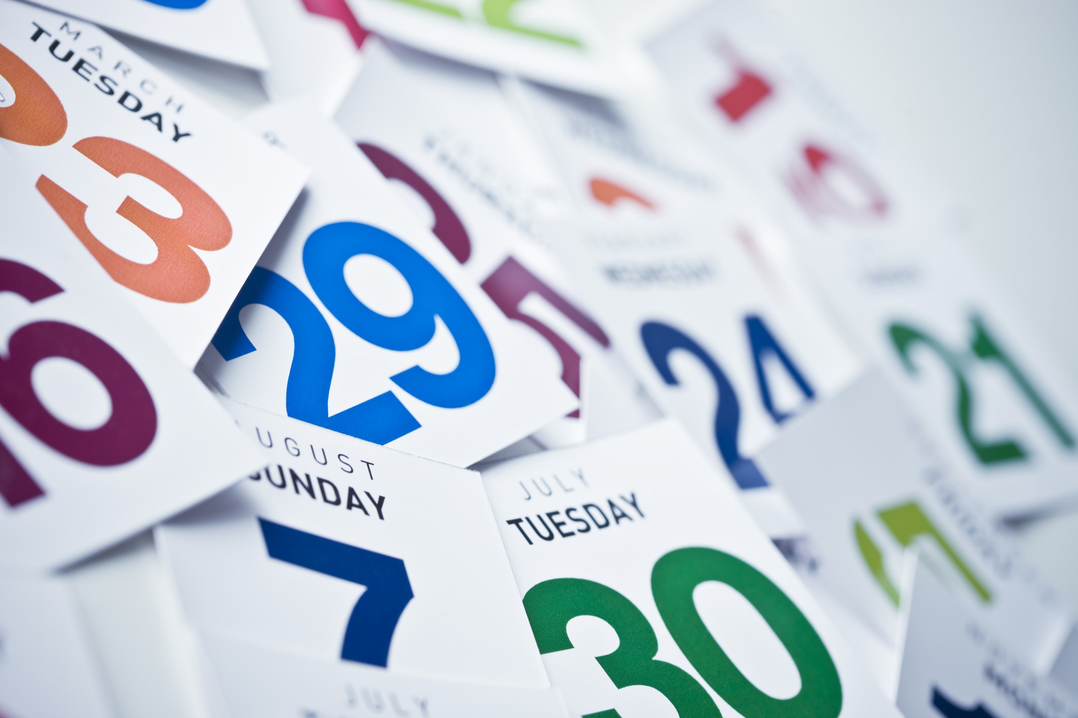 calendar date cards