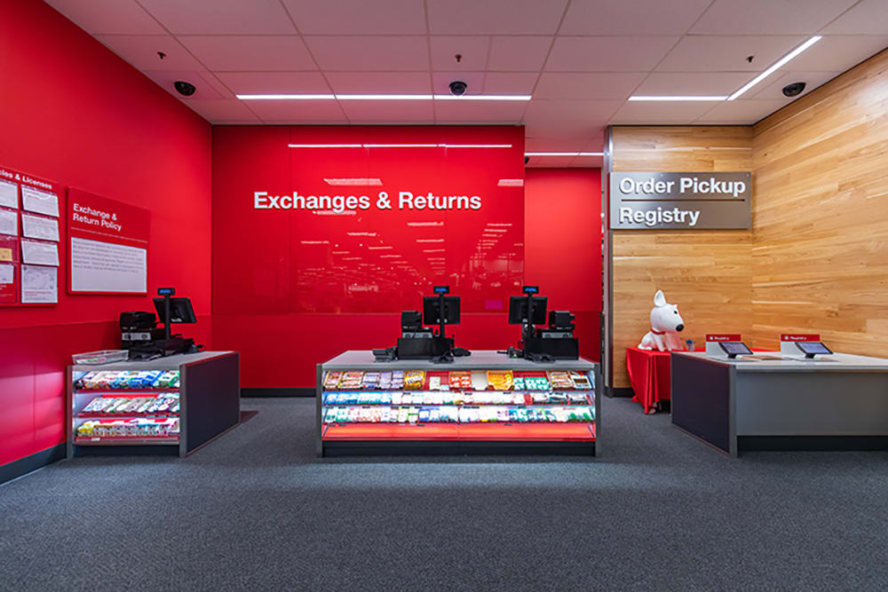 The guest service area appears in the target store after the redesign.