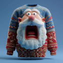 Men's 3D Santa Claus Ugly Christmas Sweater for $12 + $9 shipping