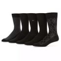 Perry Ellis Portfolio Men's Flat Knit Dress Crew Sock 5-Pack for $12 + free shipping w/ $25