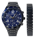 Geneva Men's Black Bracelet Watch for $17 + free shipping w/ $49