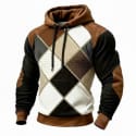 Men's Geometric Plaid Hoodie for $12 + $9 shipping
