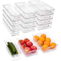 Zhoho Tant 12-Count Stackable Clear Refrigerator Organizer Bins for $33 + free shipping