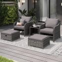 5-Piece All Weather Rattan Patio Furniture Set for $150 + free shipping
