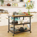 Beautiful by Drew Barrymore Beautiful by Drew Barrymore Rolling Kitchen Island Cart for $150 + free shipping