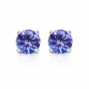 RMZ Gold Nyc 925 1.60 TCW Sterling Silver Round Tanzanite Stud Earrings for $11 + free shipping