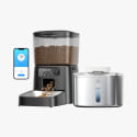 OneIsAll 3.5L Automatic Cat Feeder + 3.5L Cordless Water Fountain Bundle for $63 + free shipping