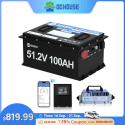 DC House 48V 100AH LiFePO4 Metal Case Lithium Golf Cart Battery w/ Charger for $820 + free shipping