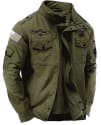 Men's Cotton Embroidered Military Jacket for $17 + $9 shipping