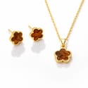 Gold Plated Clover Necklace, Charm, & Earrings Set for $15 + free shipping