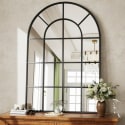 BeautyPeak 36" x 24" Arched Windowpane Wall Mirror for $48 + free shipping
