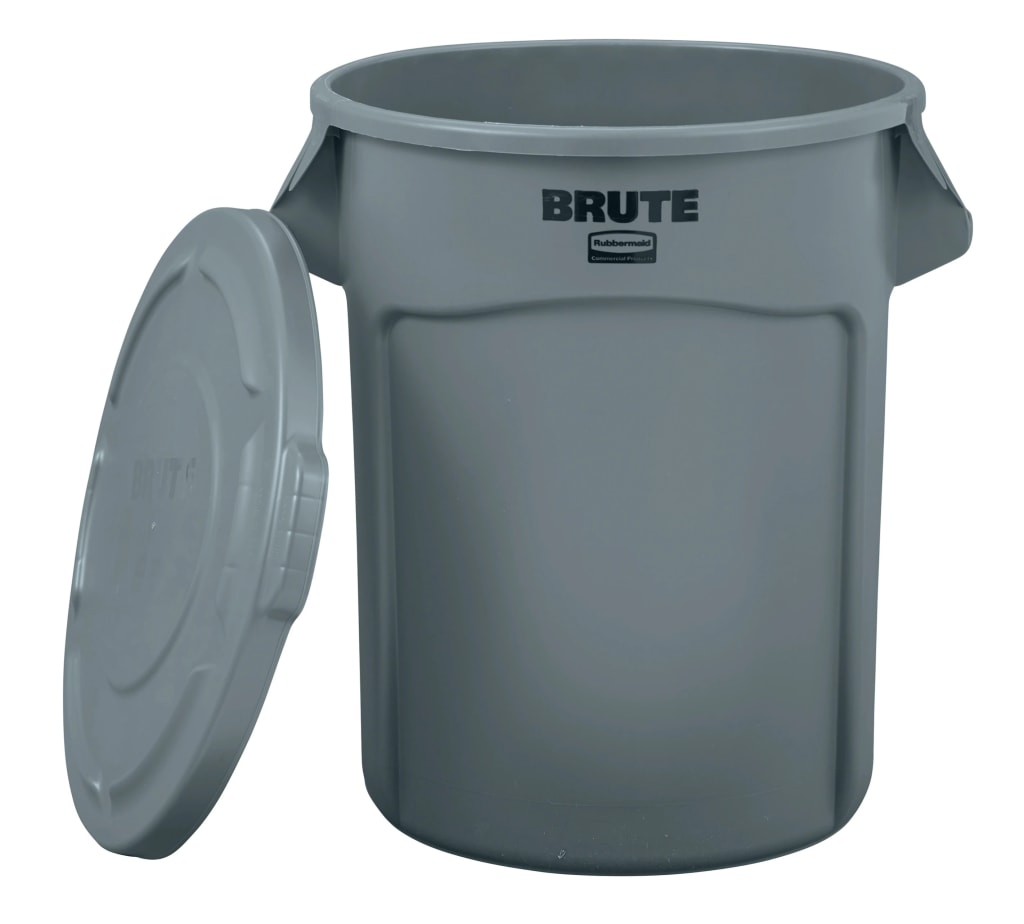 Rubbermaid Brute 32-Gallon Plastic Indoor/Outdoor Detached Lid Trash Can