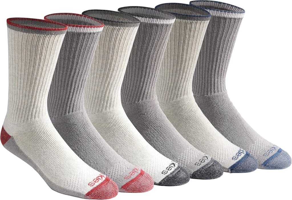 Dickies Men's Dri-Tech Moisture Control Crew Socks 6-Pairs