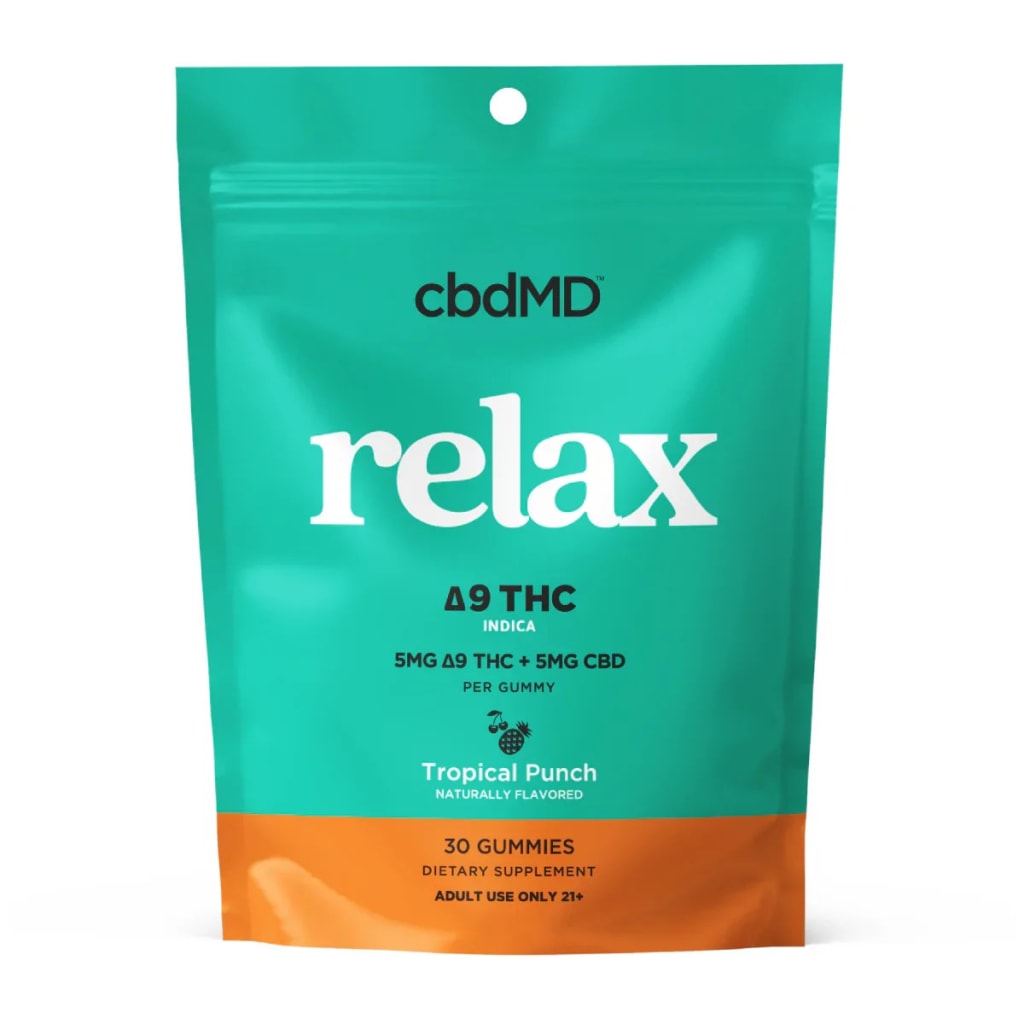 cbdMD Delta 9 5mg THC Relax Gummies 30-Count