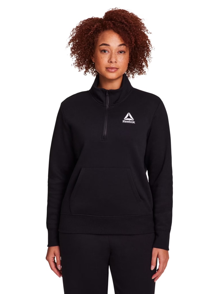 Reebok Women's Sport Core 1/2-Zip Sweatshirt for $15 + free shipping w/ $35