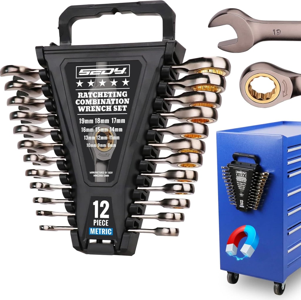 12-Piece Metric Ratchet Wrenches Set