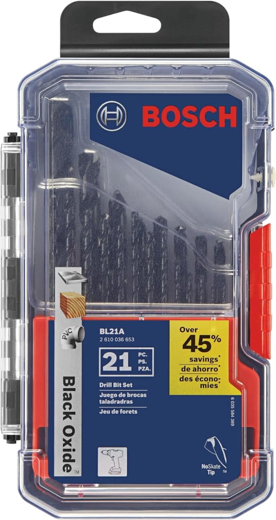 Bosch 21Piece Assorted BlackOxide Metal Drill Bits 28