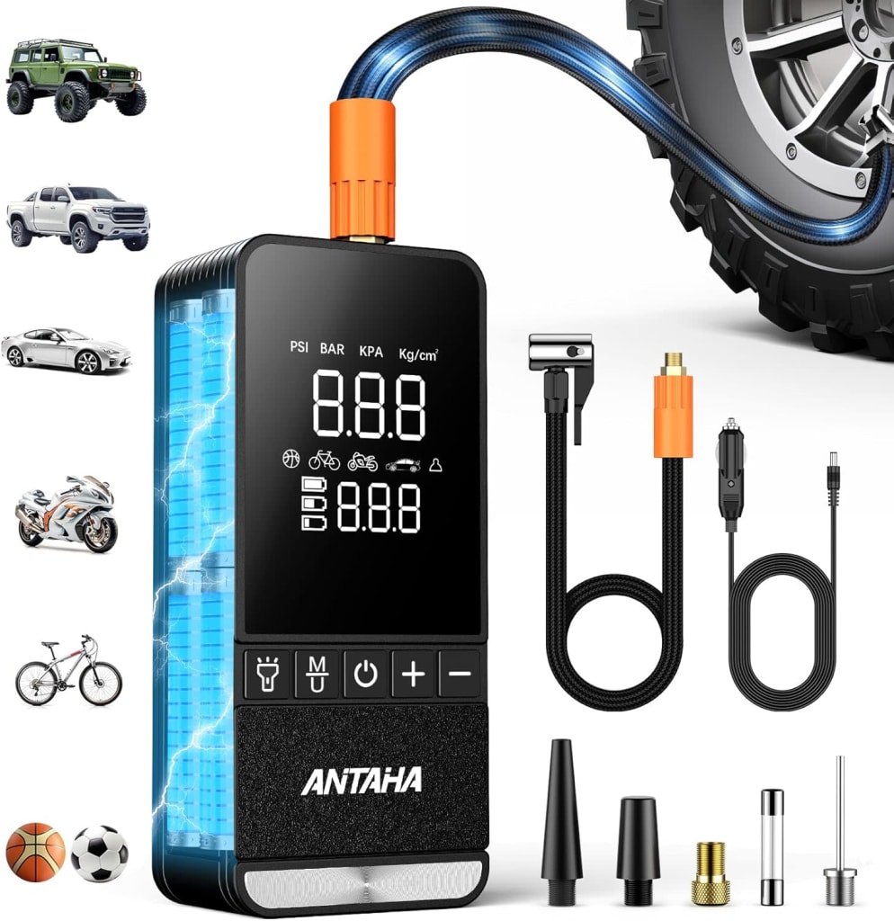 Antaha 150-PSI Tire Inflator Portable Air Compressor: $20.99