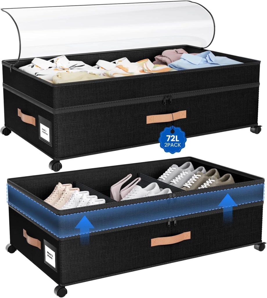Mqaue 72L Under Bed Storage 2-Pack at Amazon