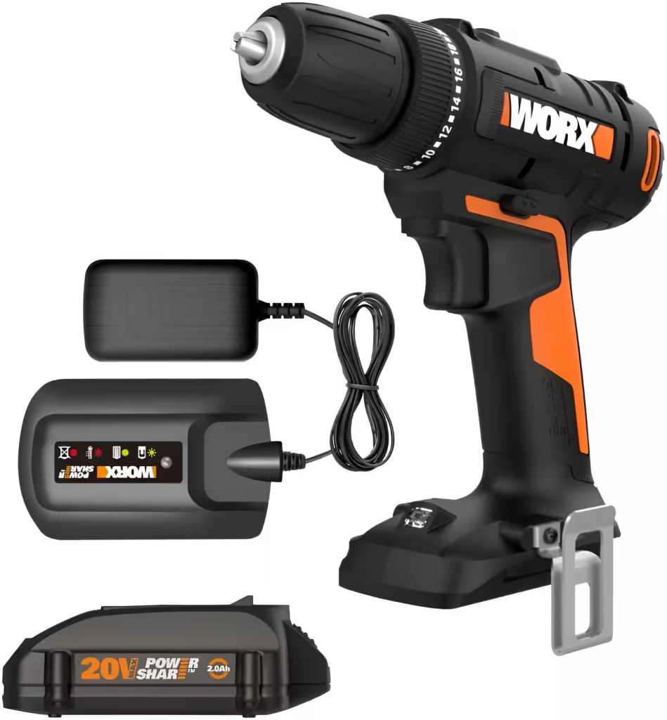 Worx 20V 3/8" Cordless Drill for $55 + free shipping