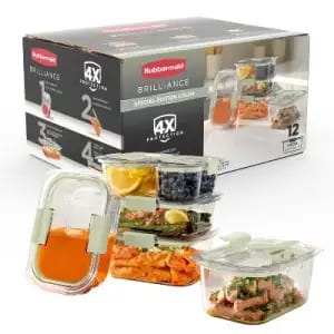 Rubbermaid Brilliance 12pc Food Storage Container Set