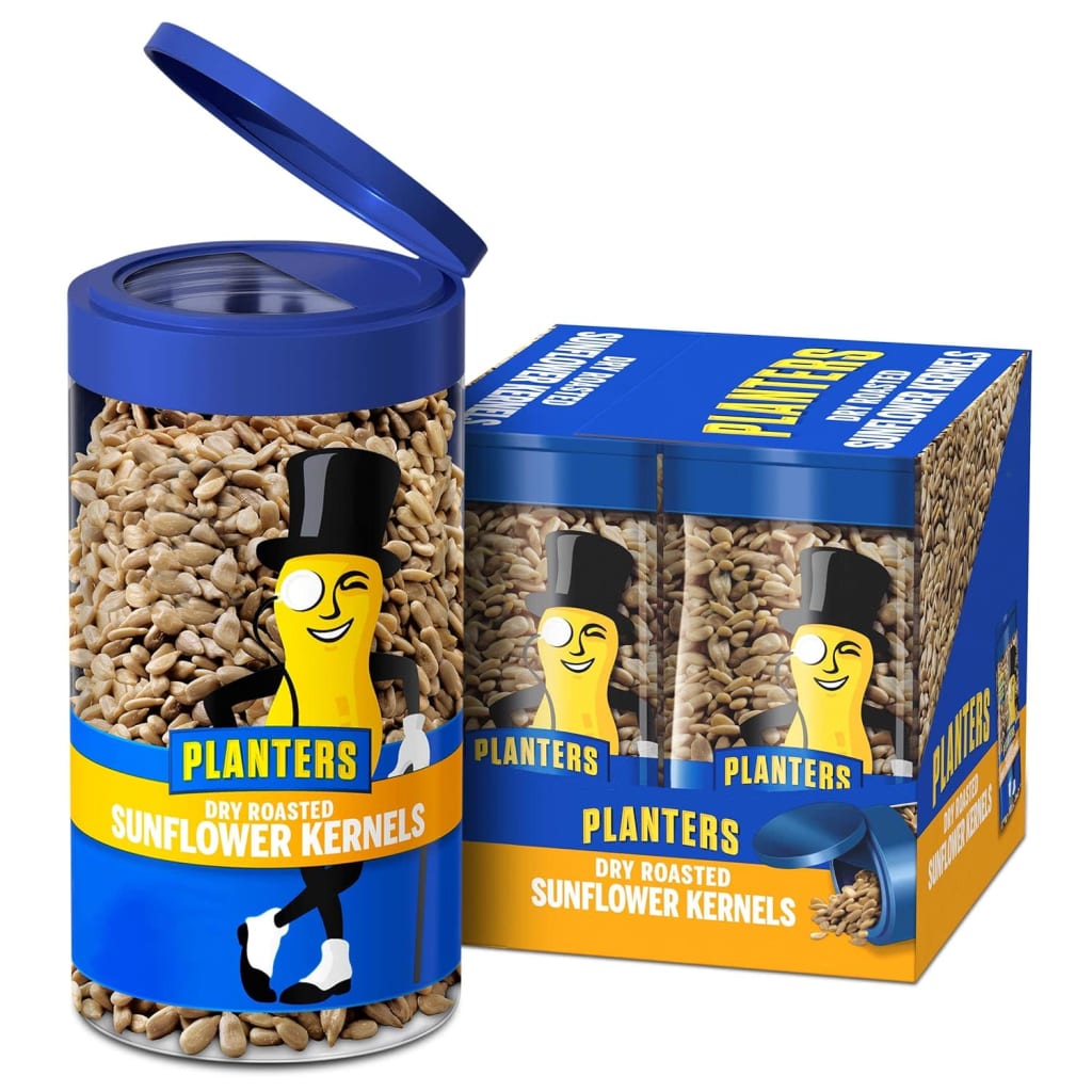 Planters Pop & Pour Dry Roasted Sunflower Seeds Jar 4Pack 6 via Sub