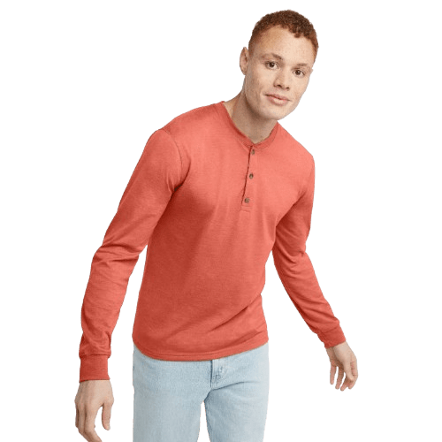 Hanes Men's 100% Cotton Henley for $5 + free shipping w/ $35