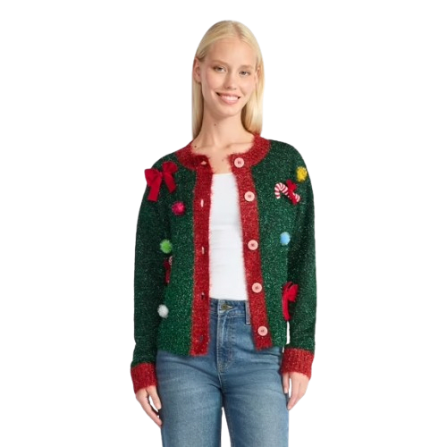 Holiday Time Women's Christmas Cardigan for $14 + free shipping w/ $35