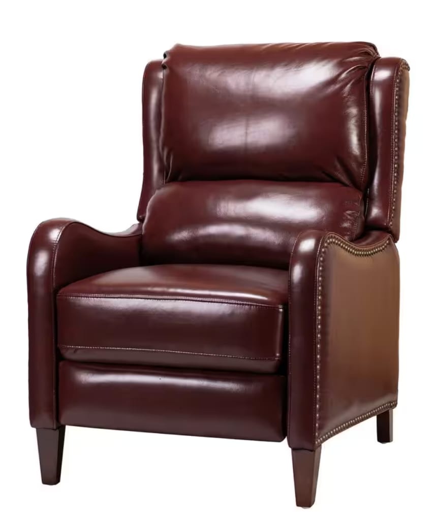 Jayden Creation Hyde Genuine Leather Recliner with Nailhead Trim