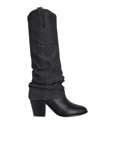 London Rag Women's Cowboy Boots w/ Denim Sleeve for $41 + free shipping