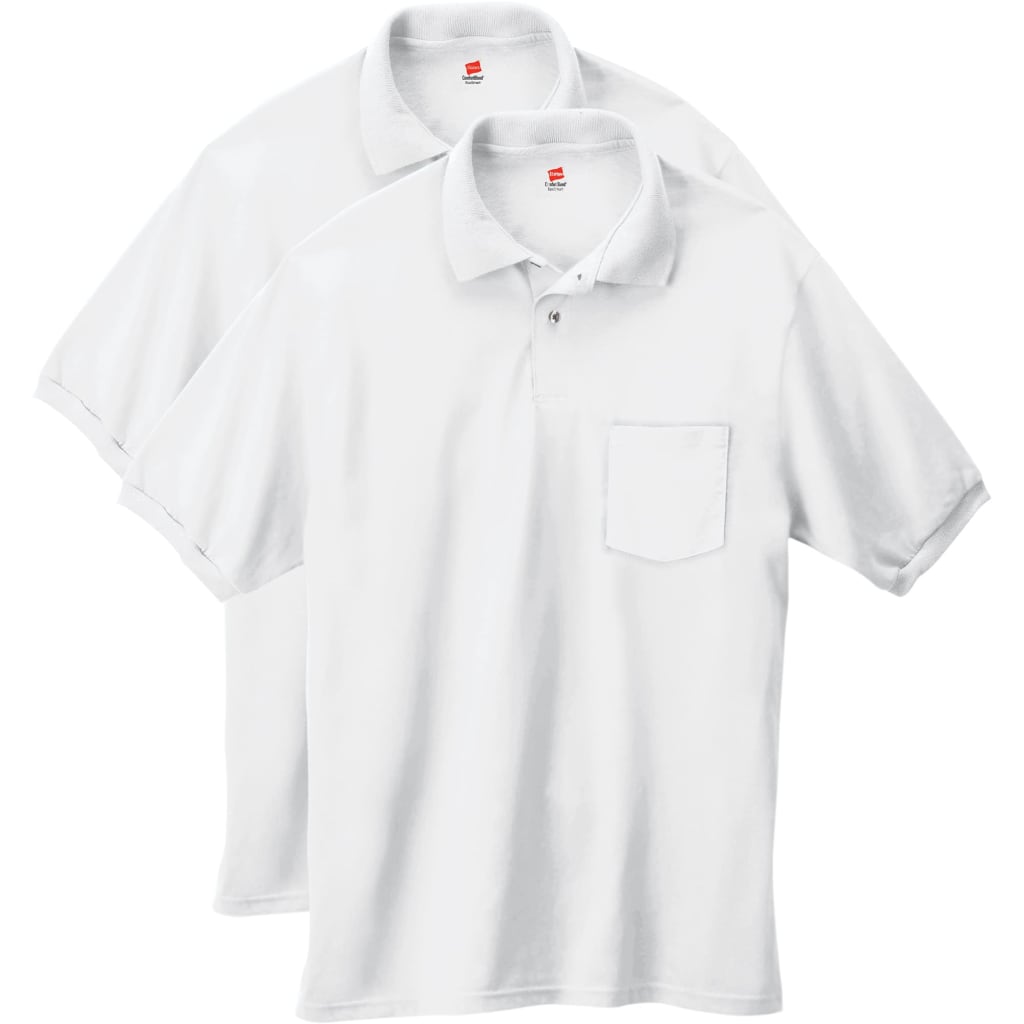 Hanes Men's EcoSmart Polo Shirt 2-Pack: $12