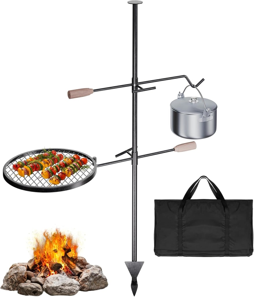Swivel Campfire Grill with Adjustable Rack: $30.86