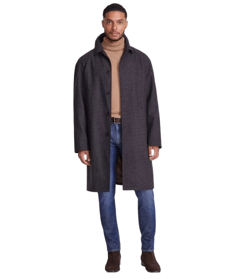 Michael Kors Men's Wool-Blend Classic-Fit Check Overcoat for $100 + free shipping