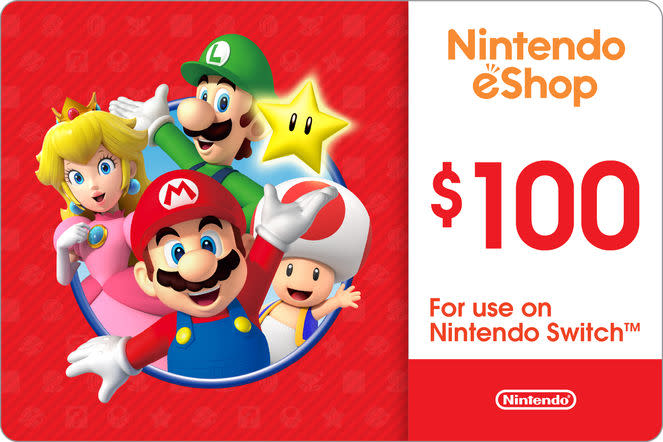 $100 Nintendo Gift Card at Giftcards.com