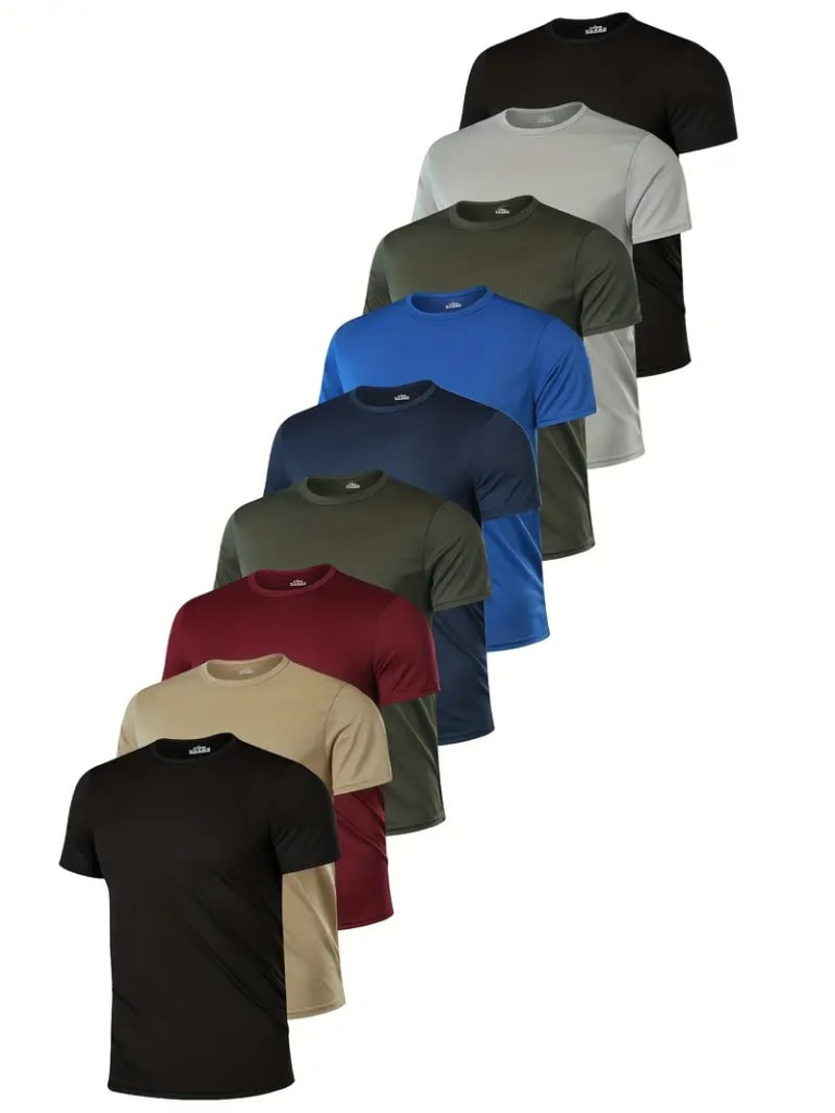 Men's Moisture-Wicking T-Shirt 9-Pack for $29 + free shipping