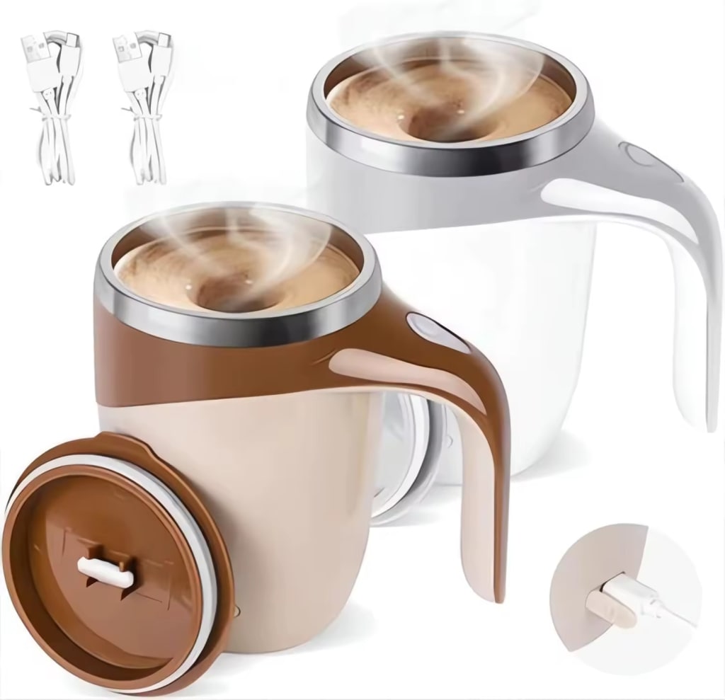 Electric Self-Stirring Coffee Mug: 2 for $3.30 + free shipping w/ first order