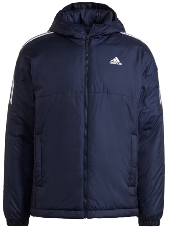 adidas Men's Essentials 3-Stripes Insulated Hooded Jacket: $27