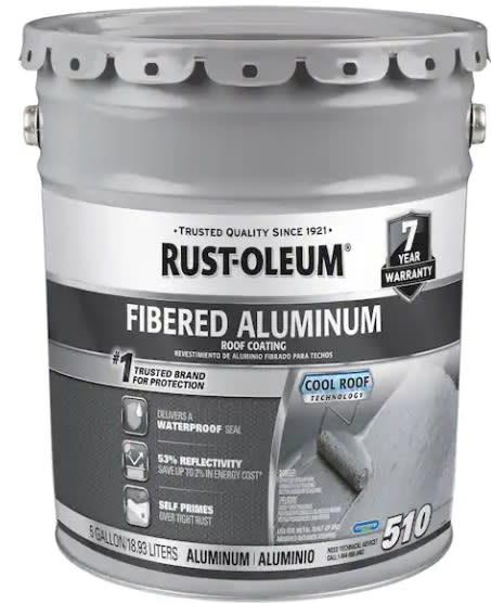 Rust-Oleum 5 Gallon 7-Year Fibered Aluminum Reflective Roof Coating