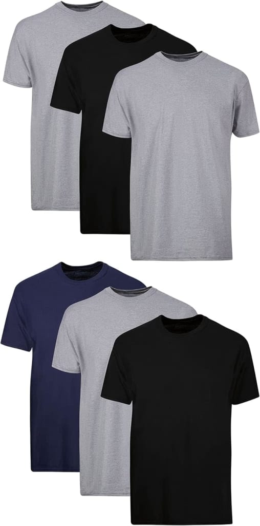 Hanes Men's Moisture-Wicking Undershirt 6-Pack