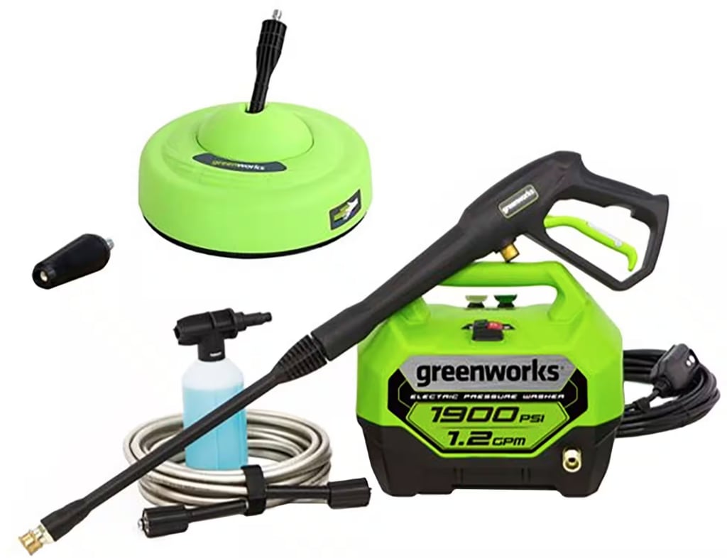 Greenworks Electric Pressure Washer Combo Kit for $100 + free shipping