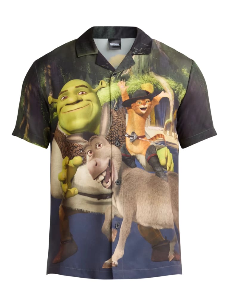 Shrek Men's Group Pose Button-Up Shirt for $15 + free shipping w/ $35