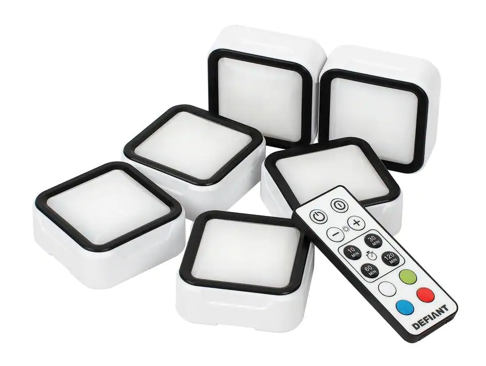 6 pack accent lights store with remote control