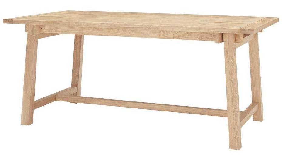 stylewell unfinished wood rectangular trestle table