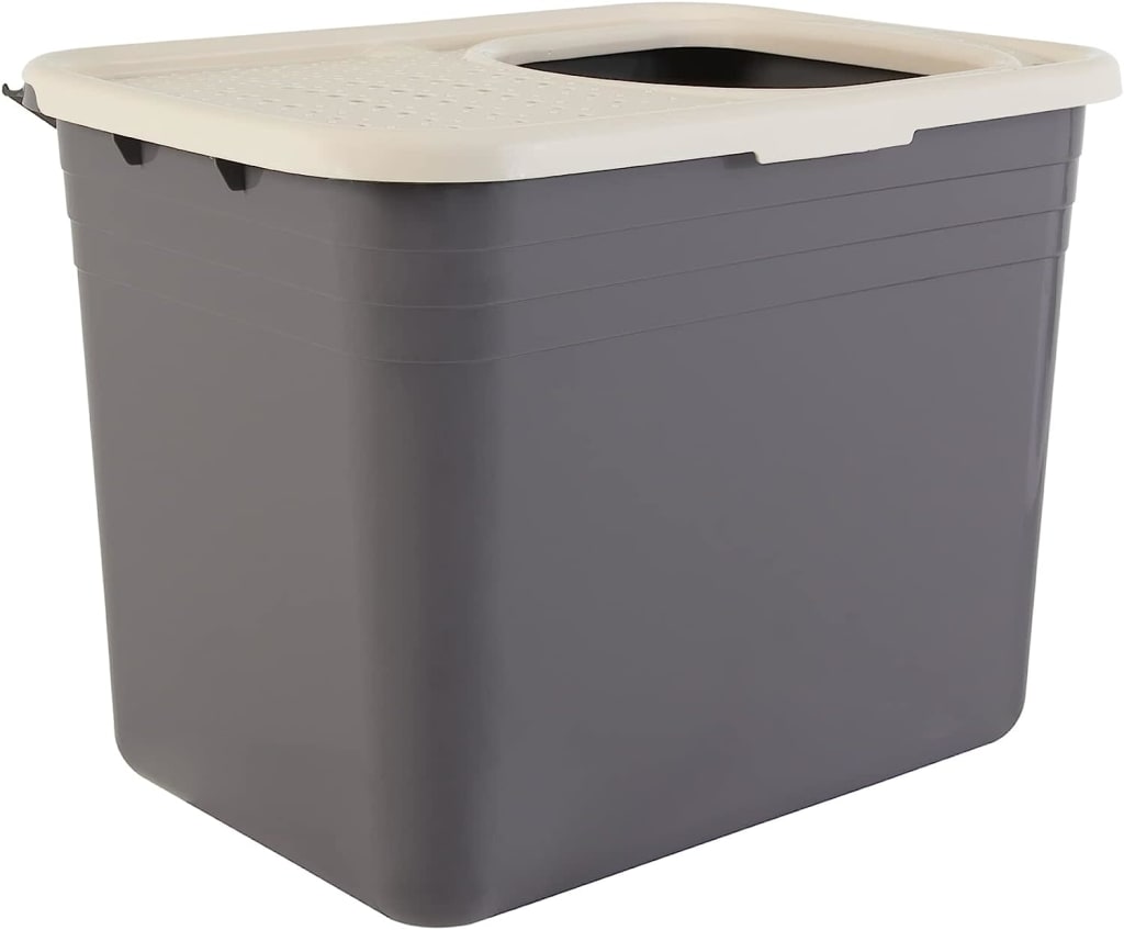 Amazon Basics TopEntry Cat Litter Box w/ Filter Lid for 15 w/ Prime