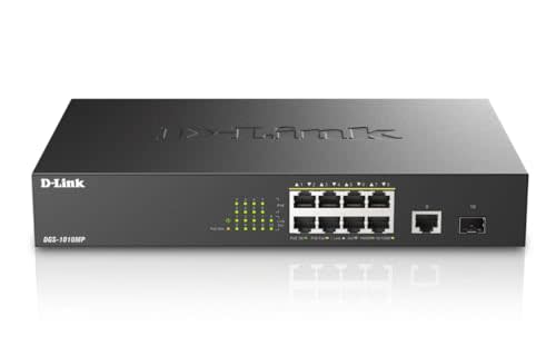D-Link PoE Switch, 8 10 Port Unmanaged w/ 1 Gigabit Ethernet Port & 1 ...