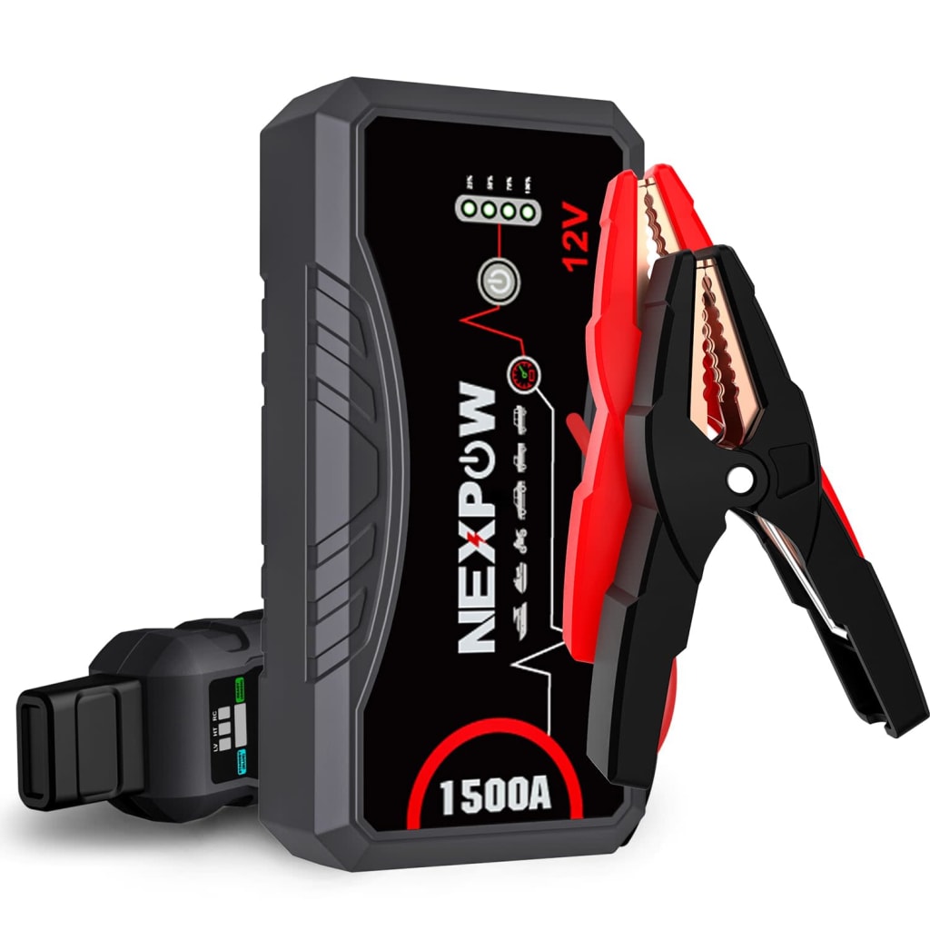 Nexpow 12V 1,500A Portable Car Jump Starter for 30 w/ Prime