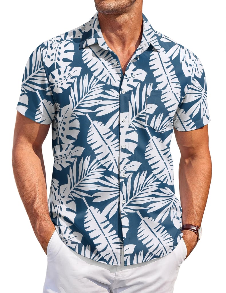 Men's Summer ButtonDown Hawaiian Shirt for 14