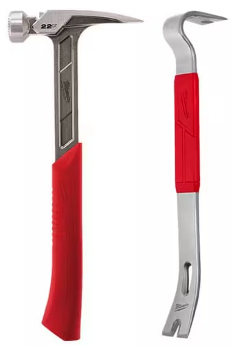 Milwaukee 15 in. Pry Bar with 10 in. Molding Puller Pry Bar and 2-Piece Milwaukee 15 in. Pry Bar with 10 in. Molding Puller Pry Bar and 2-Piece
